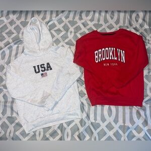 USA and Brooklyn Sweatshirts. Girls Size Large from SHEIN